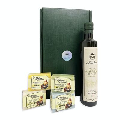 Huile d'olive extra vierge - Coffret cadeau avec savon naturel