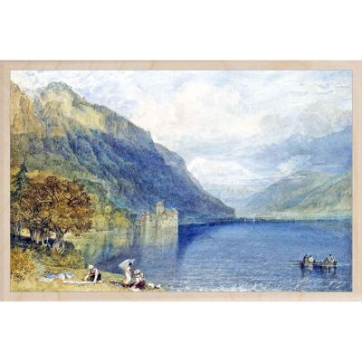 Wooden Postcard TURNER, CASTLE OF CHILLON Fine Art Card