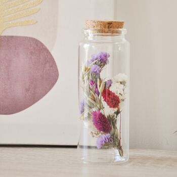 Bottle of mini dried flower bouquet 2