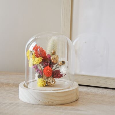 Cloche of dried flowers - Mini