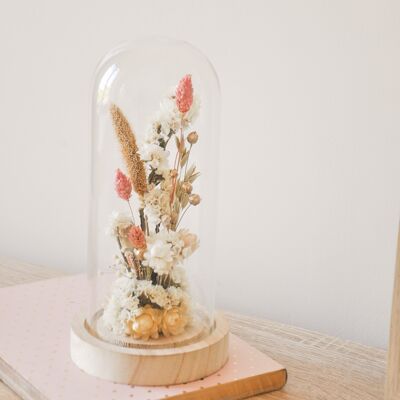 Cloche of dried flowers - Medium