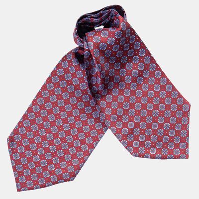 Amadeo - Silk Ascot Cravat Tie - Burgundy