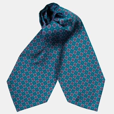 Amadeo - Silk Ascot Cravat Tie - Teal Green
