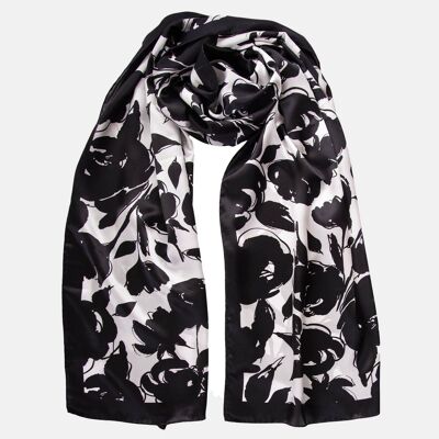 Divina - Silk Scarf/Shawl - Black