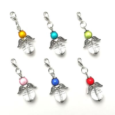 Guardian Angel "Clarissa" key rings, set of 6, silver-coloured