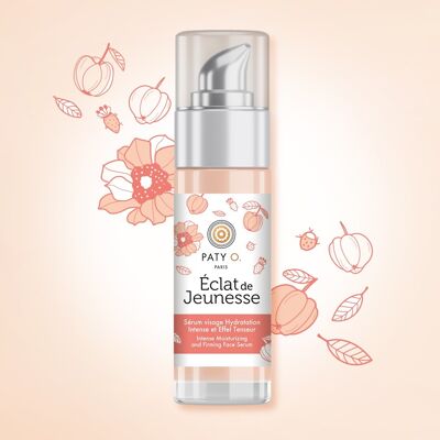 ECLAT DE JEUNESSE  -  SERUM VISAGE Hydratation Intense et Effet Tenseur 100% Naturel - Acide Hyaluronique, Vitamine C, Figue de Barbarie