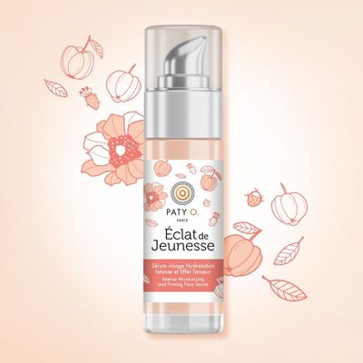 YOUTH RADIANCE - FACE SERUM Intense Hydration and 100% Natural Tightening Effect - Hyaluronic Acid, Vitamin C, Prickly Pear