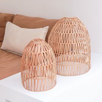 lampe en rotin | Abat-jour MALUKA lampe d'ambiance plafonnier tissé à la main à partir de fibres naturelles (2 tailles) 2