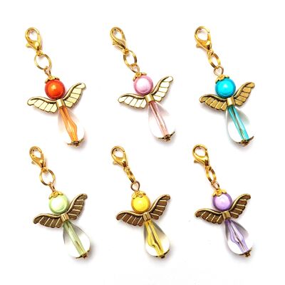 Guardian Angel "Lilly" keyrings, set of 6, gold-colored