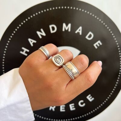 Silver Stackable Rings, Silver Band Rings, Wide Rings, Dainty Silver Rings, Gift for Her, Made in Greece.