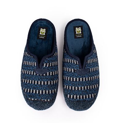 Pantofola in lana blu navy