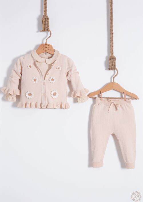 100% Cotton Knitwear Modern Baby Bundle, Flower Design
