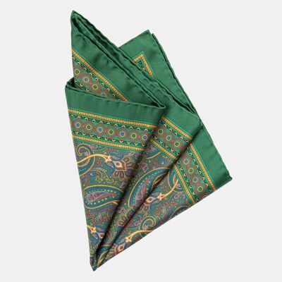 Garibaldi - Large Silk Pocket Square - Green