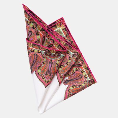 Marrakesh - Large Silk Pocket Square - Fuchsia