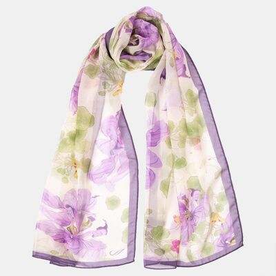 Monique - Long Sheer Silk Scarf - Lavender