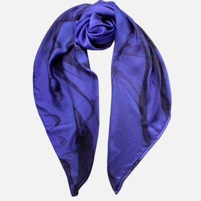Serafina - Large Silk Scarf - Persian Blue