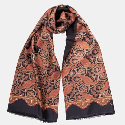 Verona - Wool Backed Silk Scarf - Red