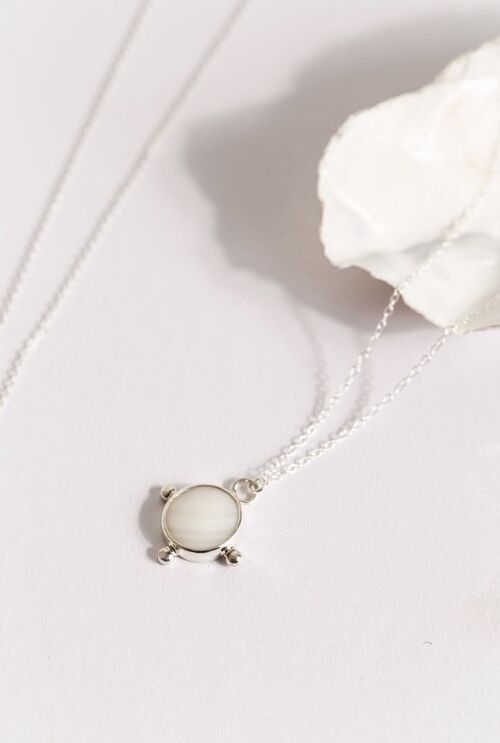 Larissa Necklace - Eco Silver with Mother of Pearl