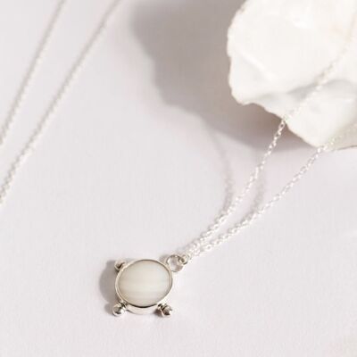 Larissa Necklace - Eco Silver with Mother of Pearl