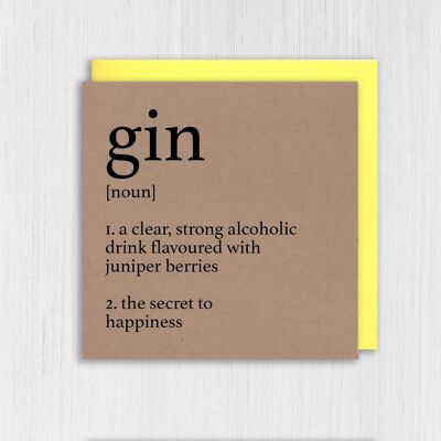 Kraft Geburtstagskarte: Wörterbuchdefinition von gin definition