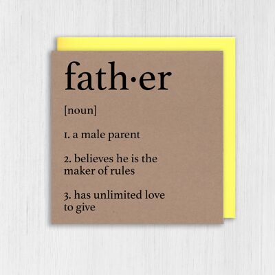 Kraft-Geburtstag, Vatertagskarte: Definition von Vater