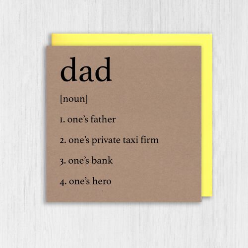 Kraft birthday card: Definition of dad