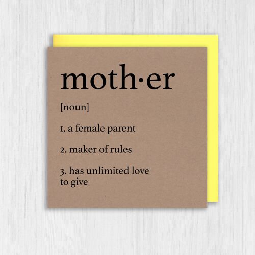 Kraft birthday/Mother’s Day card: Definition of mother