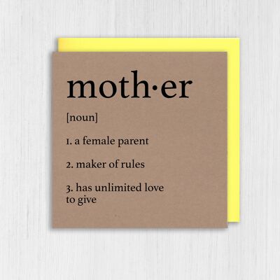 Biglietto kraft compleanno/festa della mamma: definizione di madre