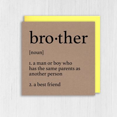 Tarjeta de cumpleaños de Kraft: Definición del diccionario de hermano