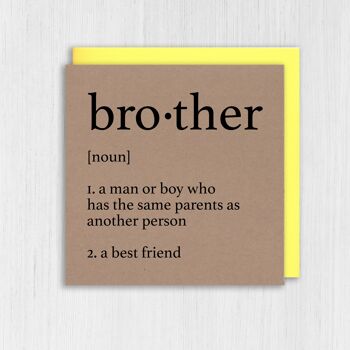 Carte d'anniversaire Kraft : définition du dictionnaire de frère