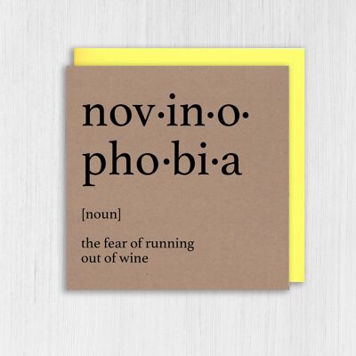 Kraft birthday card: Dictionary definition of novinophobia