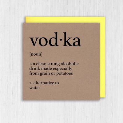 Tarjeta de cumpleaños Kraft: Definición del diccionario de vodka