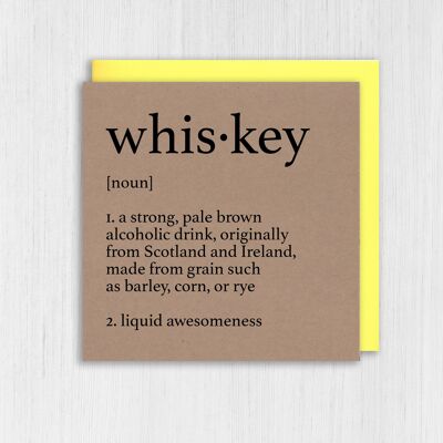 Tarjeta de cumpleaños Kraft: Definición del diccionario de whisky