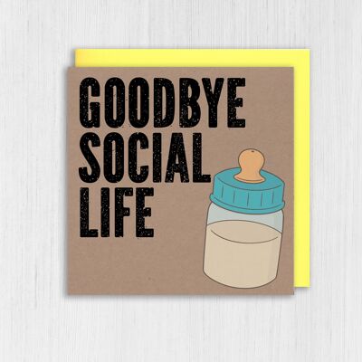 Tarjeta Kraft New Baby: Adiós a la vida social