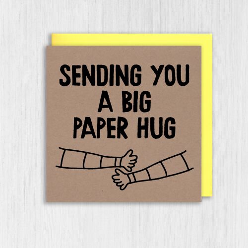 Kraft greetings card: Paper hug