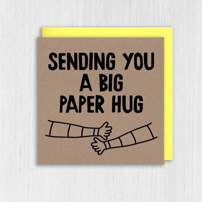 Biglietto di auguri Kraft: Abbraccio di carta