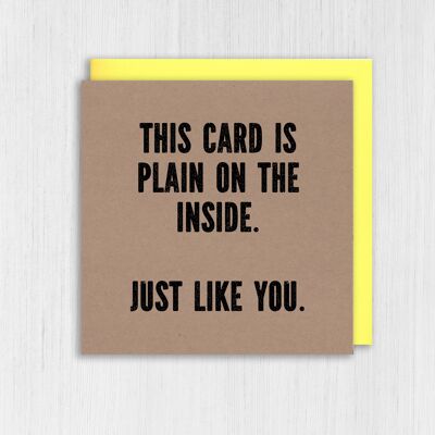 Kraft greetings card: Plain on the inside