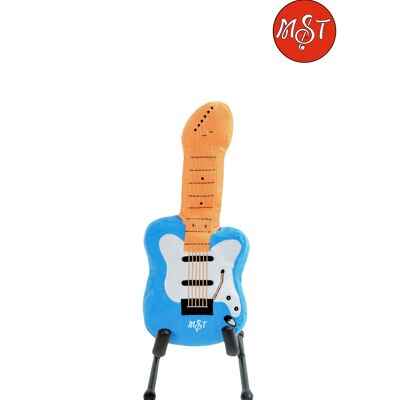 Electric Guitar Plush Soft Toy - Blue. Children music toy. Sensory / SEND toy. Music gift.