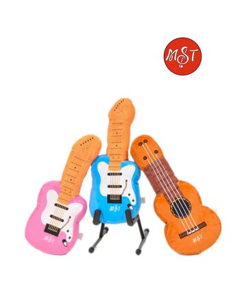 Peluche guitare électrique - Bleue. Jouet musical pour enfants. Jouet sensoriel/ENVOYER. Cadeau musical. 5