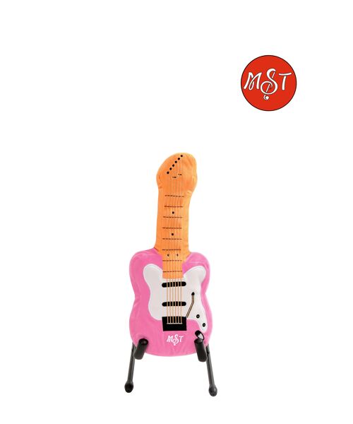 Electric Guitar Plush Soft Toy - Pink. Children music toy. Sensory / SEND toy. Music gift.
