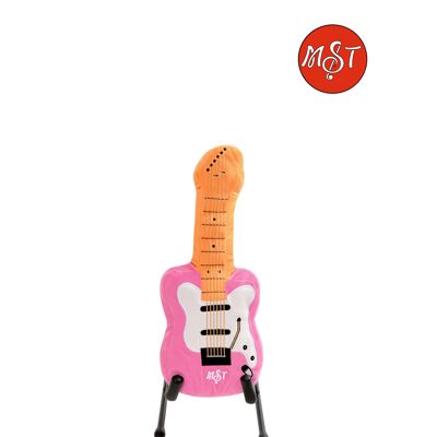 Peluche de guitarra eléctrica - rosa. Juguete musical para niños. Juguete sensorial/ENVIAR. Regalo musical.