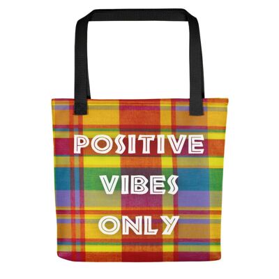 "Positive Vibes Only - Madras" Tote Bag