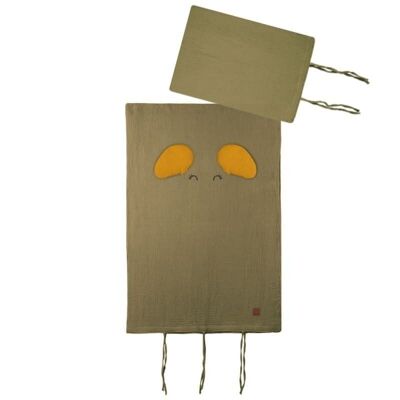 Taies d'oreiller pour literie enfant ELEPHANT Vert Chasseur&Moutarde