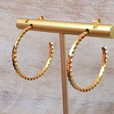 Frauen Ohrringe Gold Hoop für Teen Girl Frauen Schmuck Goldplatte Neu