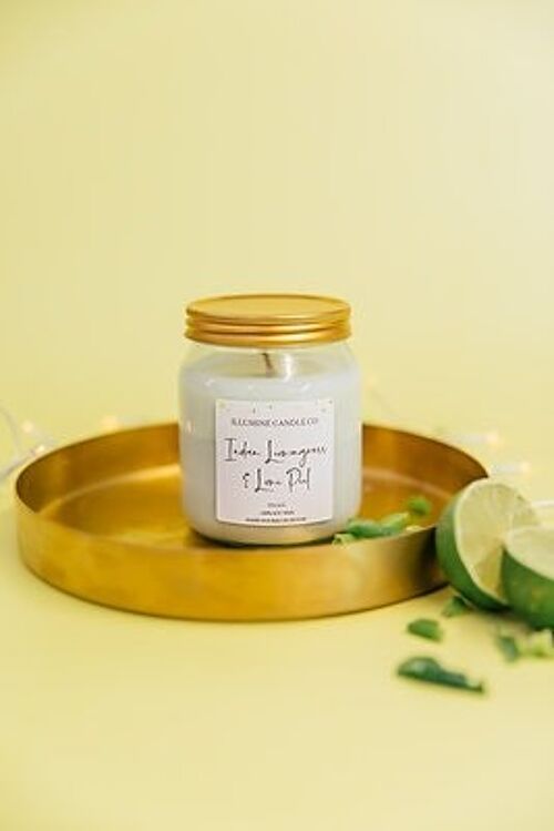 Indian Lemongrass and Lime Peel Soy Wax Candle