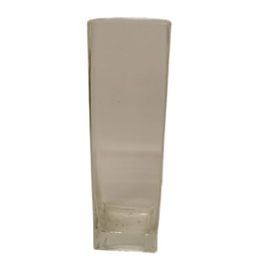 VASE EN VERRE BASE CARREE HAUT 25 CM