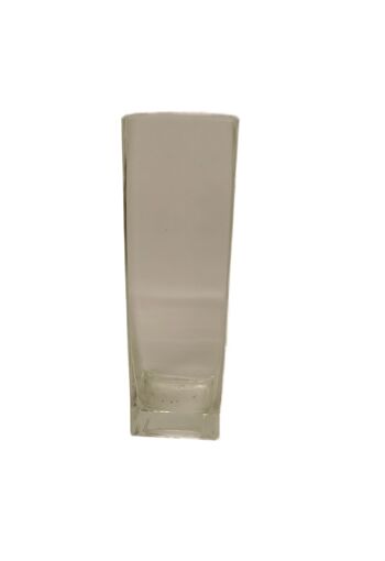 VASE EN VERRE BASE CARREE HAUT 25 CM