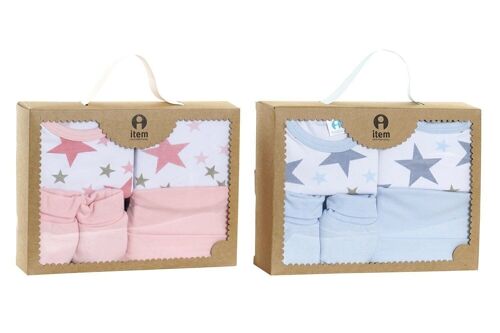 BEBE SET 4 ALGODON 25X19X6 0-6 MESES ESTRELLAS 2 S BE169982