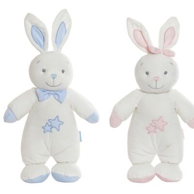 PELUCHE POLYESTER 23X10X40 LAPIN 2 ASSORTIMENTS. BE199540