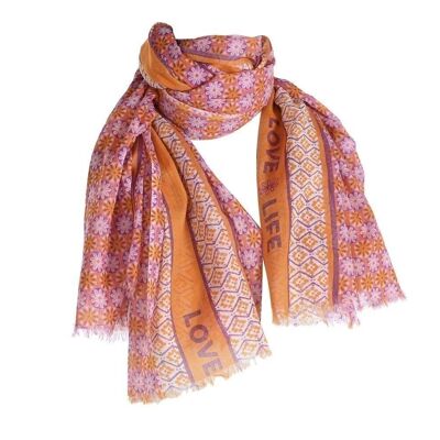 FOULARD COTON 100X180 FUCHSIA BO206418